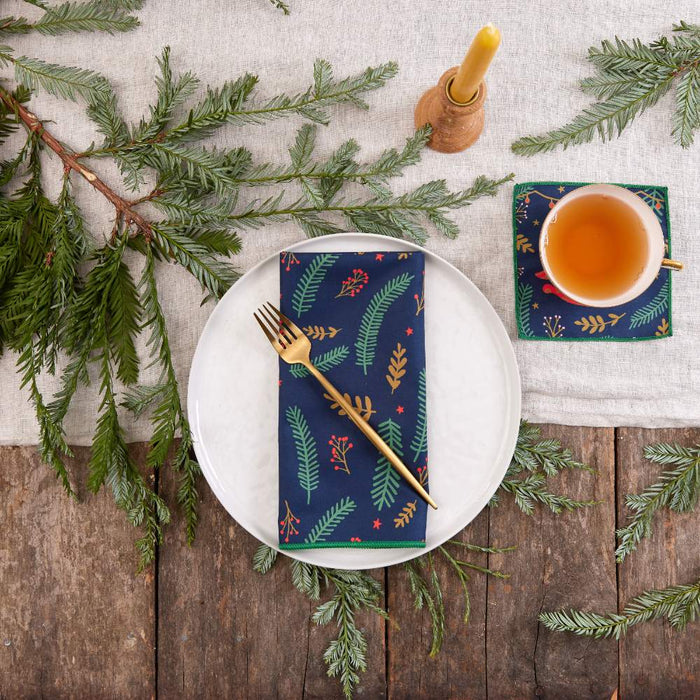 WINTER BRANCHES blu Dinner Napkin