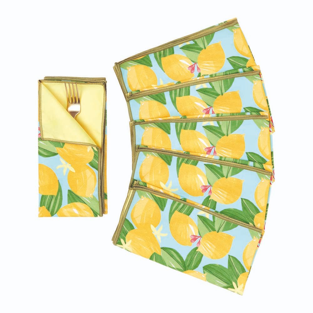 LEMON BLOSSOMS blu Dinner Napkin (Available: 01/17/2025)