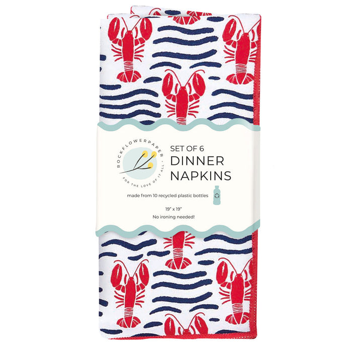 Lobster Waves Eco Dinner Napkins (Set of 6)