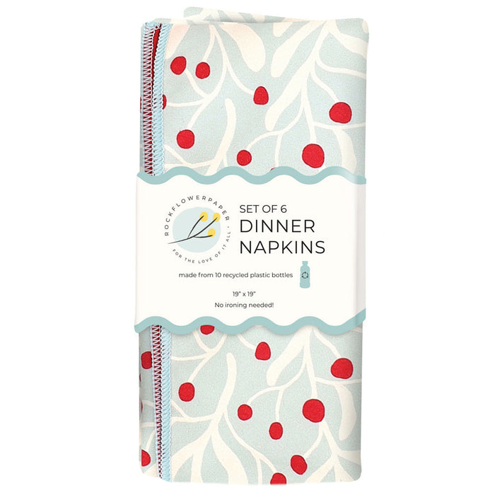 Scarlet Mistletoe Eco Dinner Napkin (Set of 6)