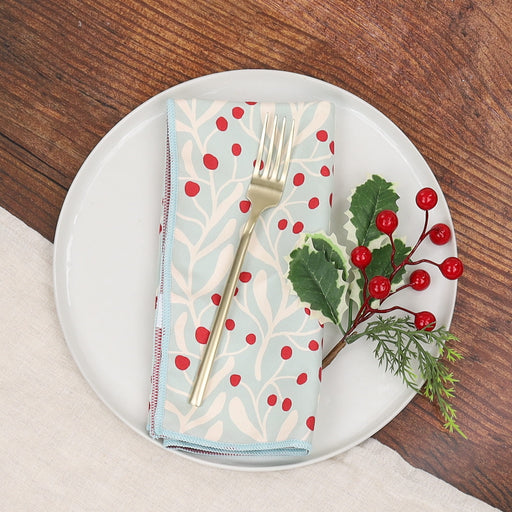Scarlet Mistletoe Eco Dinner Napkin (Set of 6)