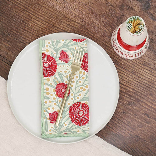 Camellia Bouquet blu Dinner Napkin Set of 6
