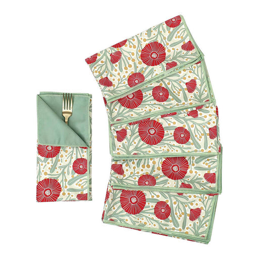Camellia Bouquet blu Dinner Napkin Set of 6