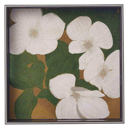 WHITE DOGWOOD 15 Inch Square Tray