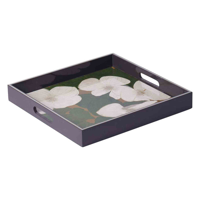 WHITE DOGWOOD 15 Inch Square Tray