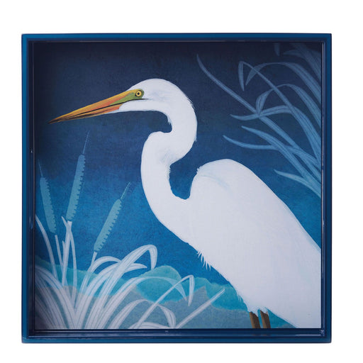 NIGHT EGRET 15 Inch Square Tray