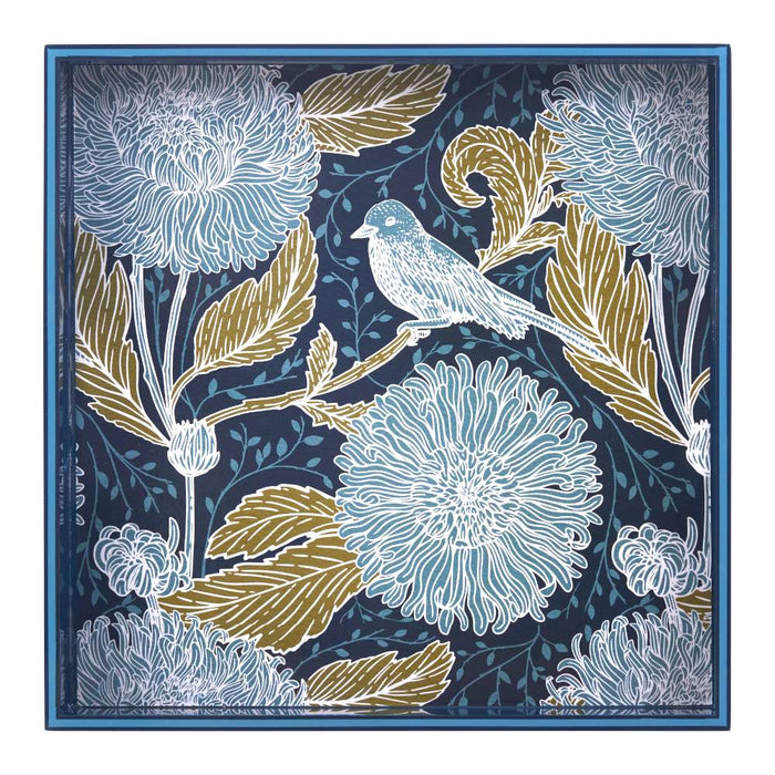 CHRYSANTHEMUM BIRD 15 Inch Square Tray