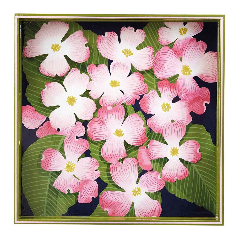 PINK DOGWOOD 15 Inch Square Tray (Available: 02/05/2025)