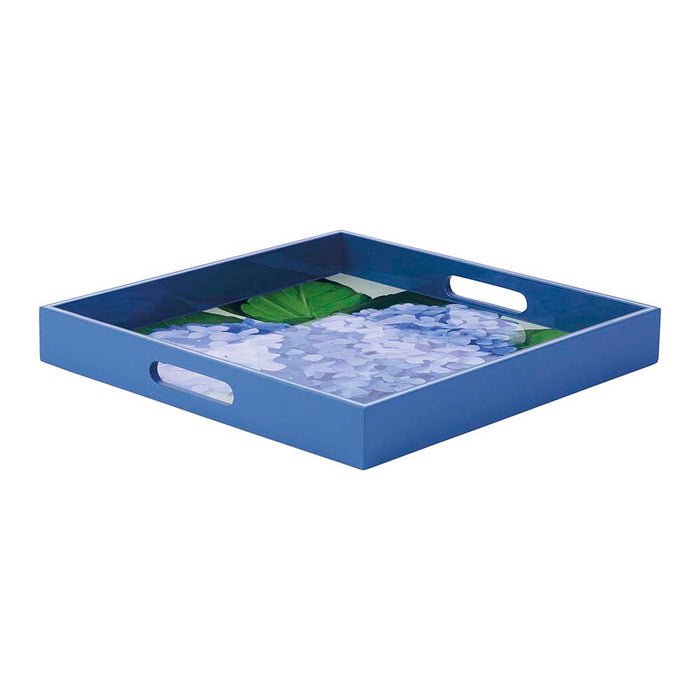 BLUE HYDRANGEA 15 Inch Square Tray