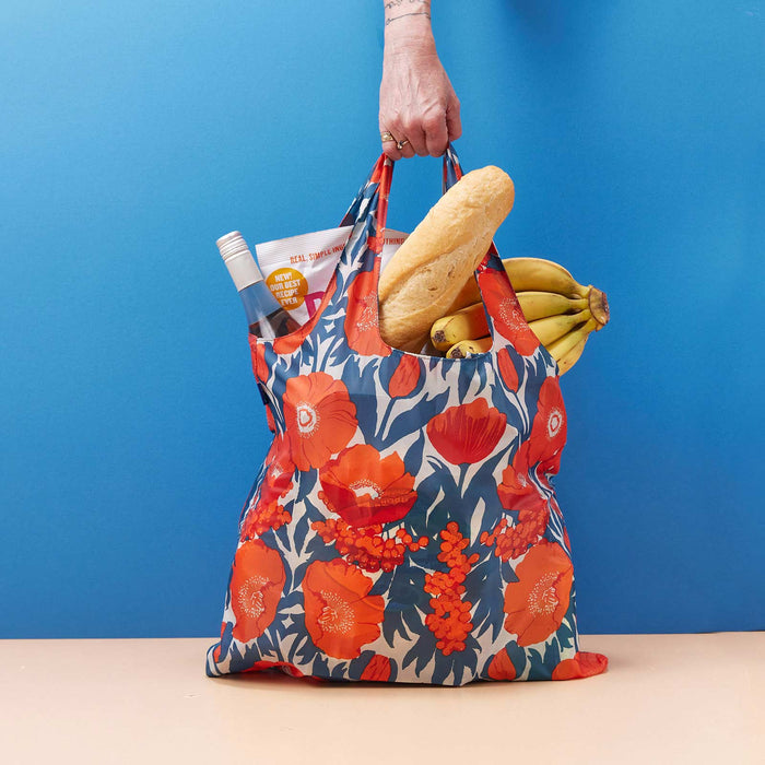ISLANDIC POPPIES blu Bag Reusable Shopper Tote