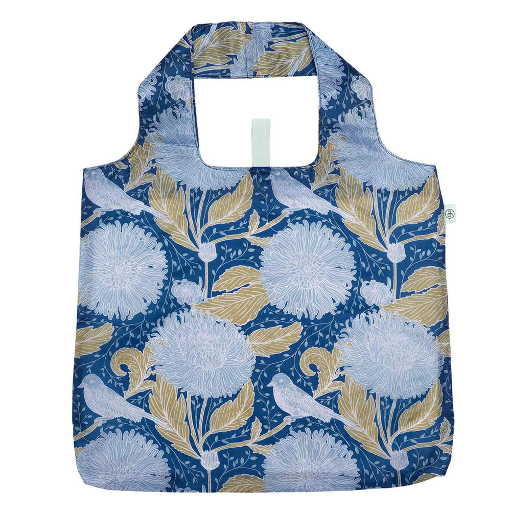 Chrysanthemum blu Reusable Shopping Bag