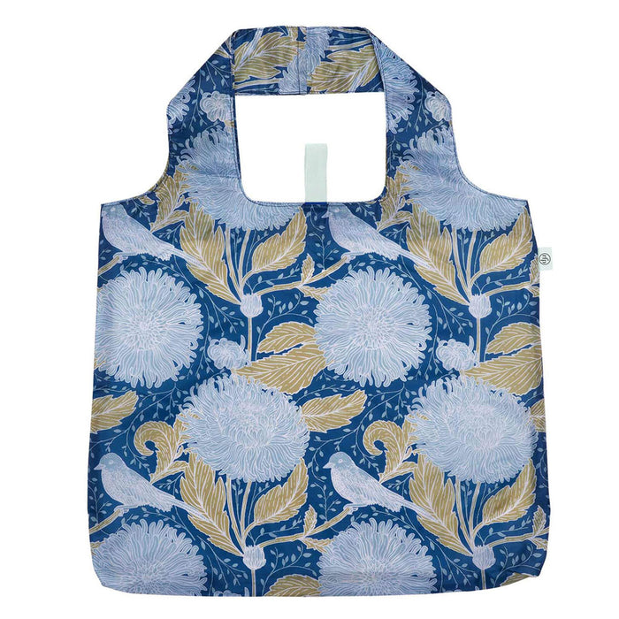 Chrysanthemum blu Reusable Shopping Bag