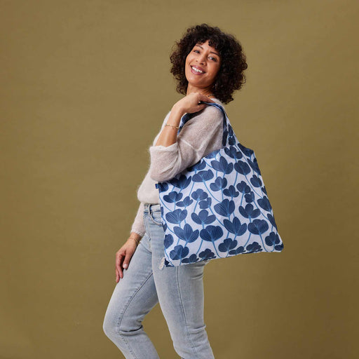 MODERN POPPY blu Bag Reusable Shopper Tote