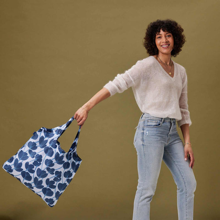 MODERN POPPY blu Bag Reusable Shopper Tote