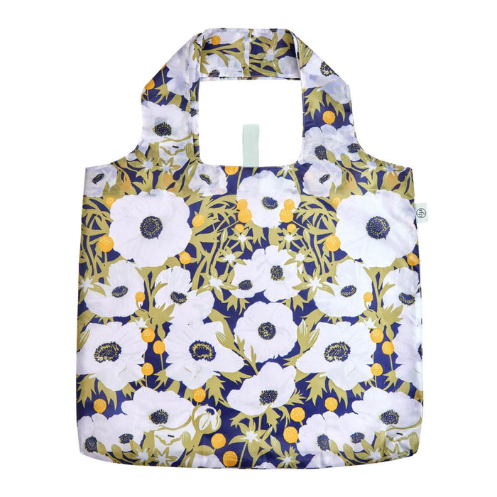 Anemone Poppy blu Reusable Shopping Bag