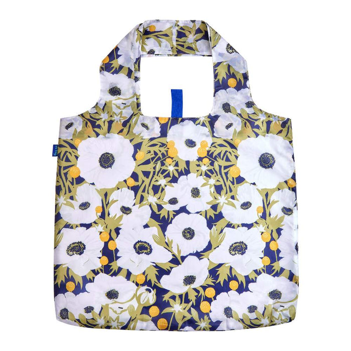 ANEMONE POPPY blu Bag Reusable Shopper Tote