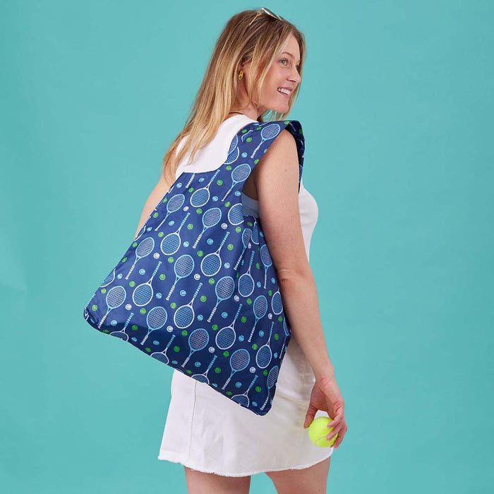 TENNIS NAVY blu Bag Reusable Shopper Tote (Available: 01/31/2025)