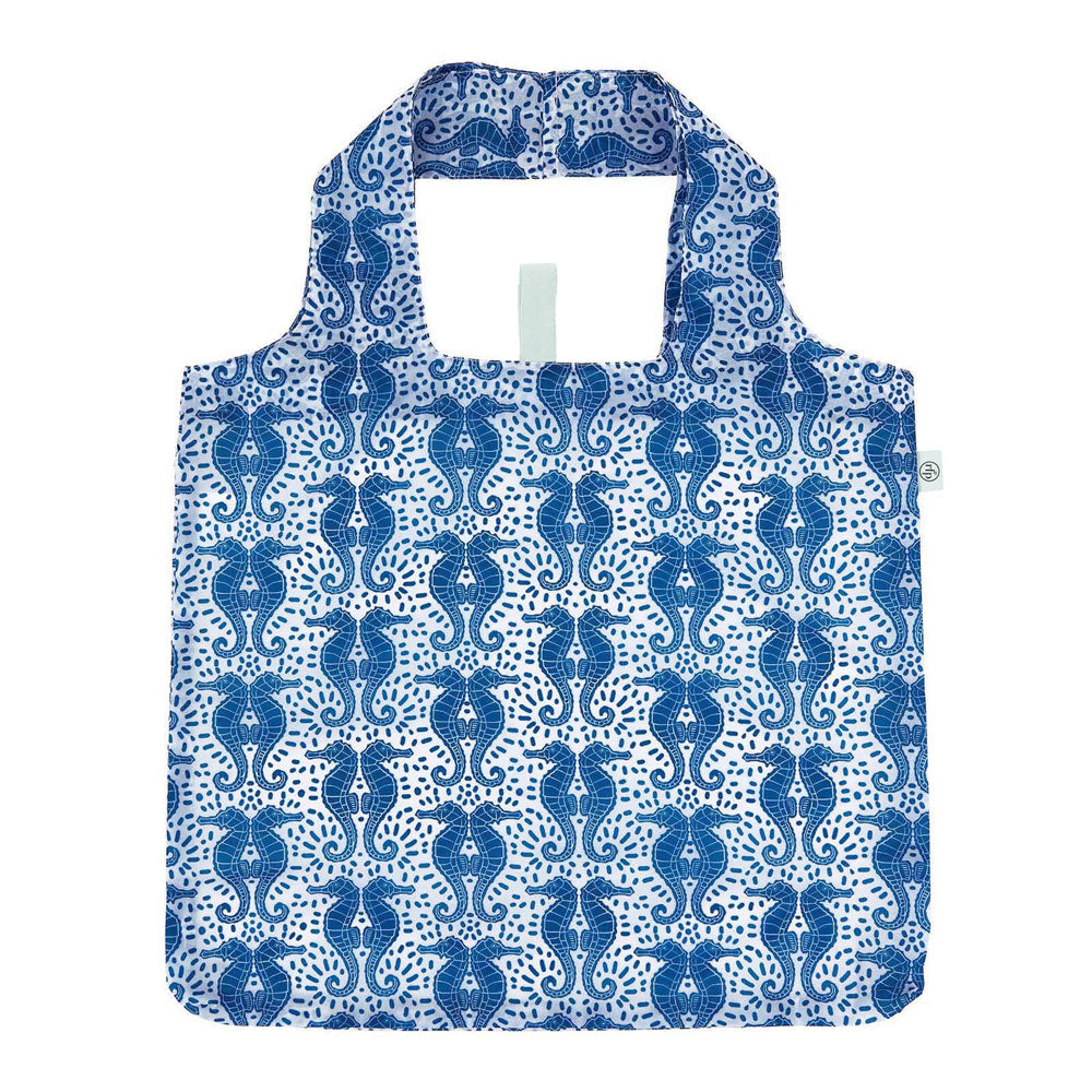 Seahorses blu Reusable Shopping Bag