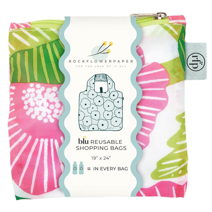 Poppy Papaver blu Reusable Shopping Bag