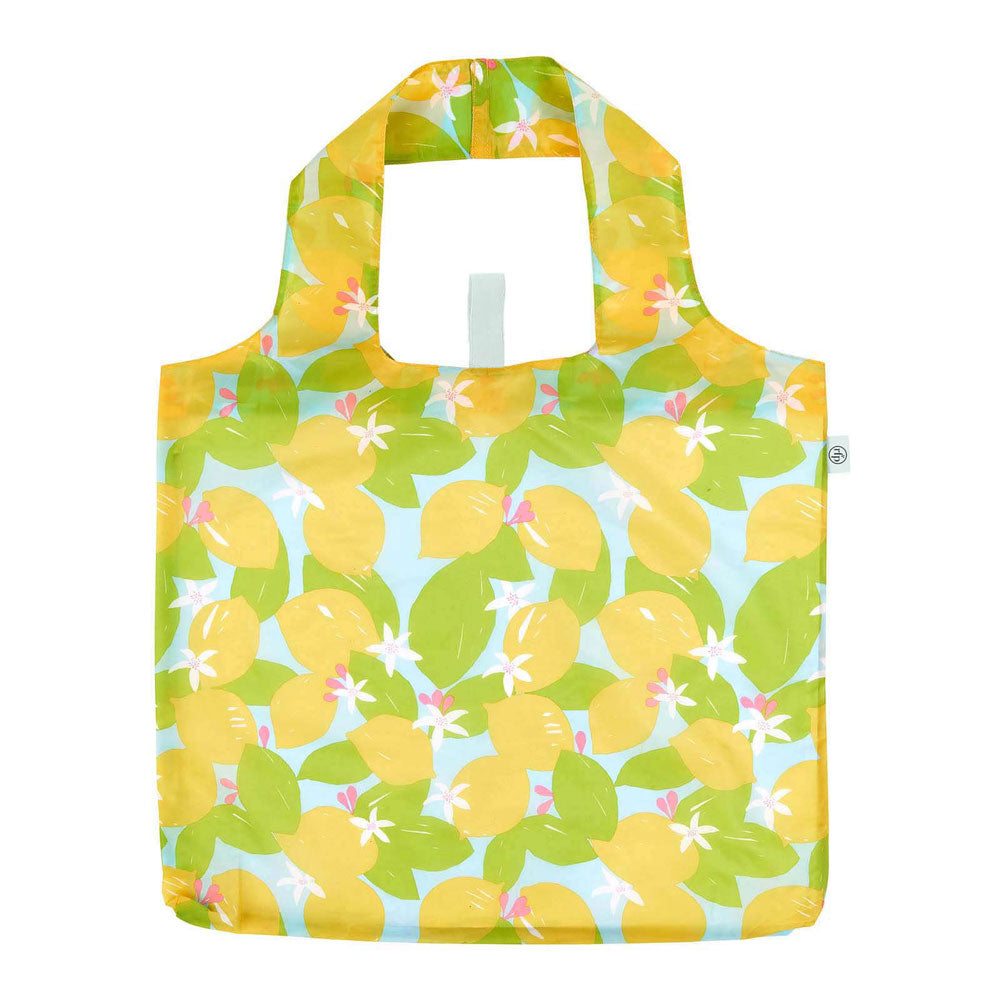 Lemon Blossoms blu Reusable Shopping Bag