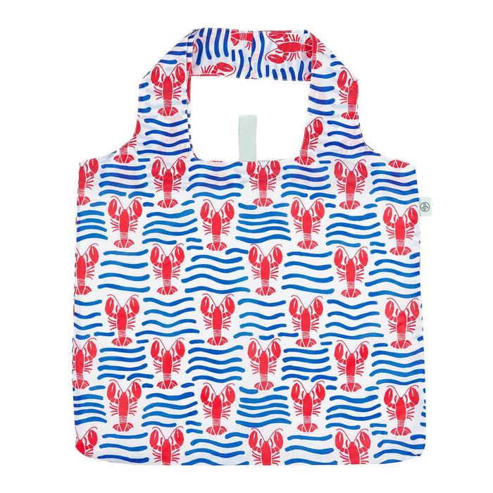 Lobster Waves blu Reusable Shopping Bag