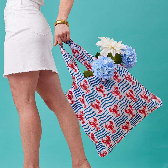 LOBSTER WAVES blu Bag Reusable Shopper Tote