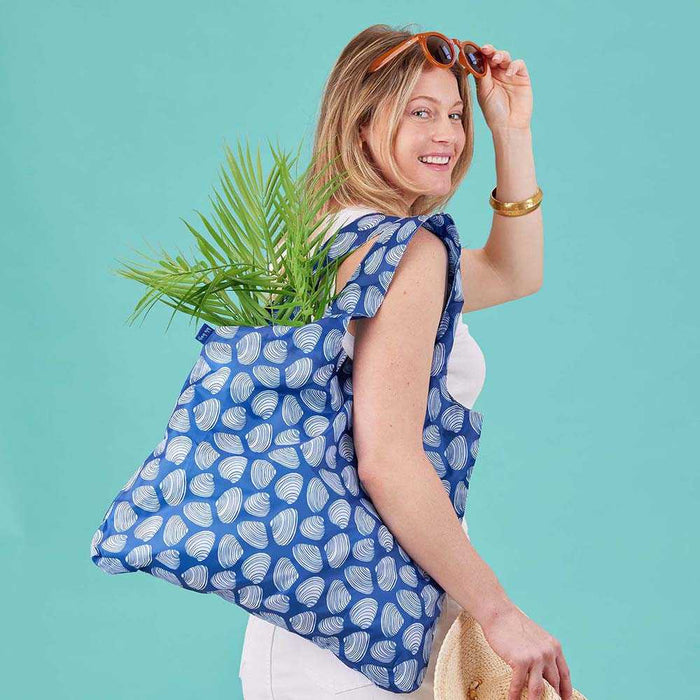 CLAMSHELLS NAVY blu Bag Reusable Shopper Tote