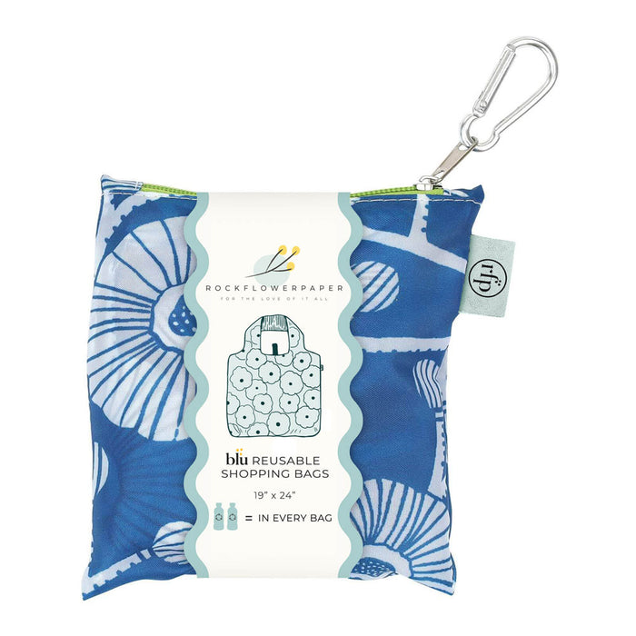 Camellia Blue blu Reusable Shopping Bag
