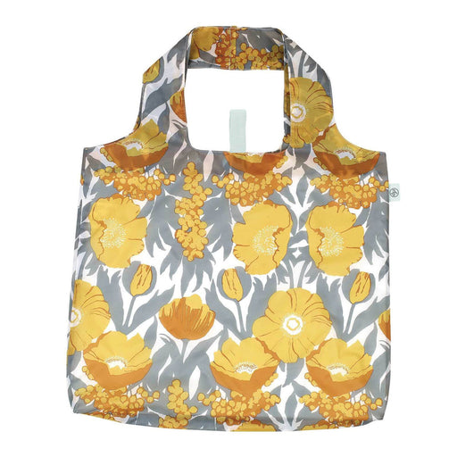 Icelandic Poppies Gold blu Reusable Shopping Bag