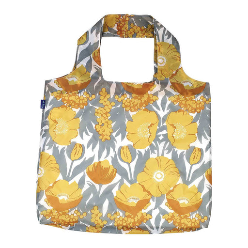Icelandic Poppies Gold blu Bag Reusable Shopper Tote