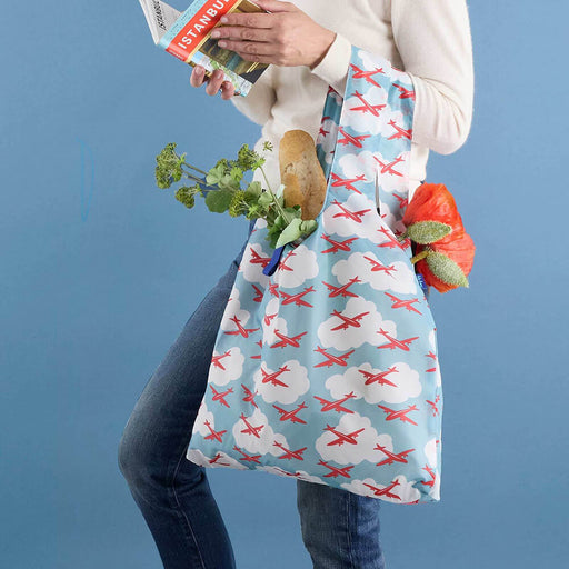 Airplane blu Bag Reusable Shopper Tote