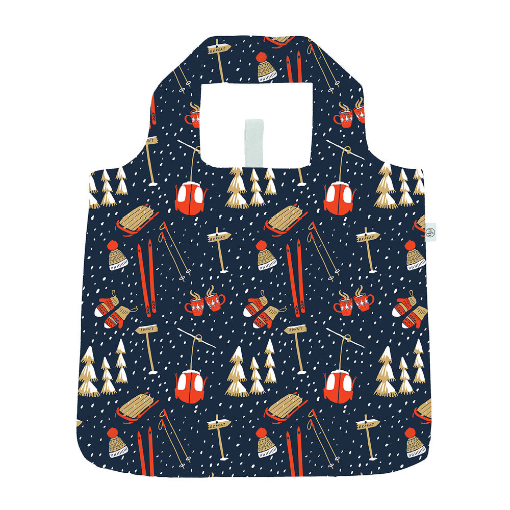 Nordic Ski Navy blu Reusable Shopping Bag