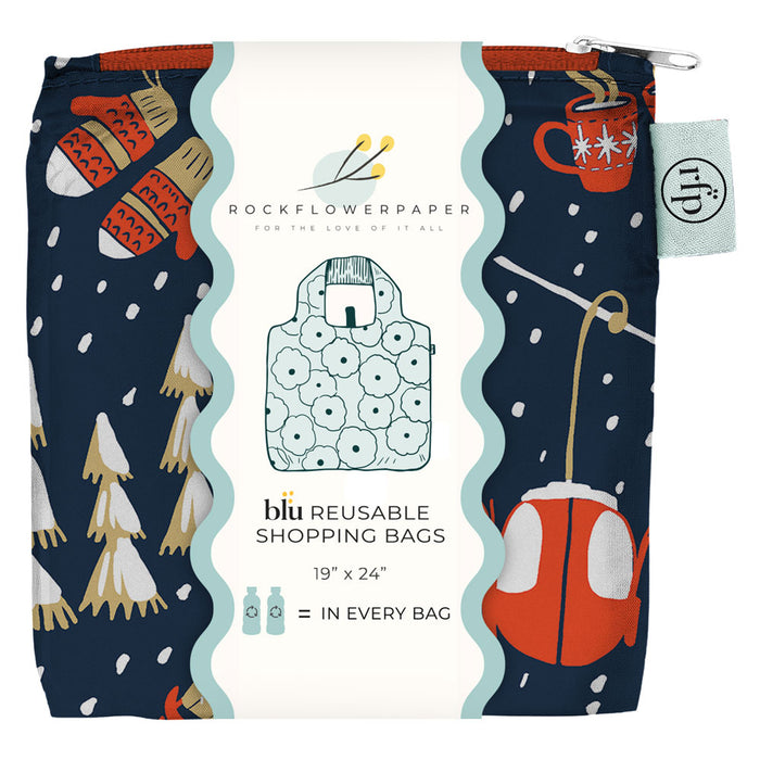 Nordic Ski Navy blu Reusable Shopping Bag