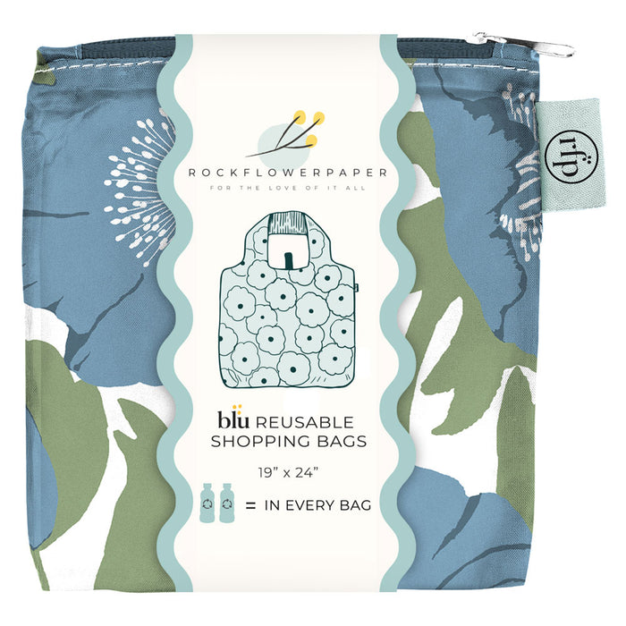 Icelandic Poppies blu Reusable Shopping Bag