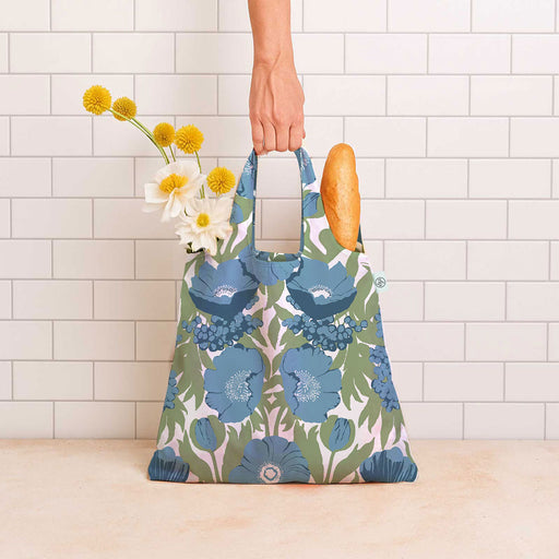Icelandic Poppies blu Reusable Shopping Bag
