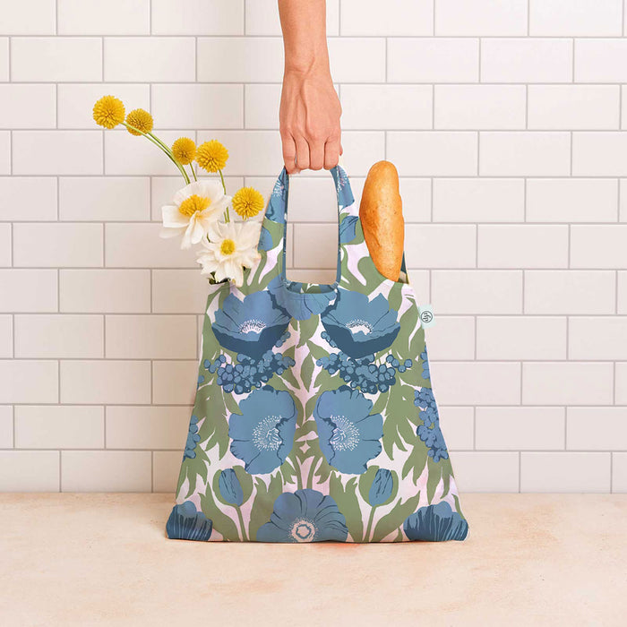 Icelandic Poppies blu Reusable Shopping Bag