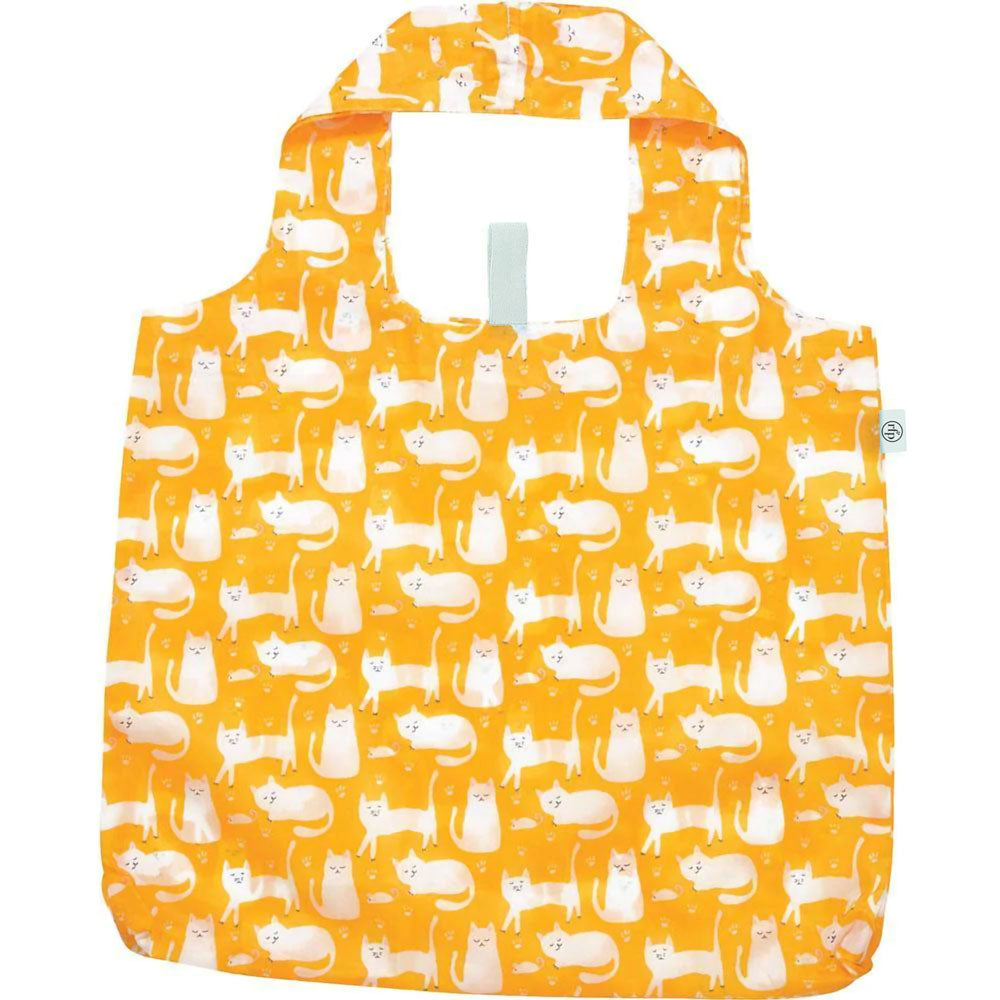 Kitty Cats Yellow blu Reusable Shopping Bag