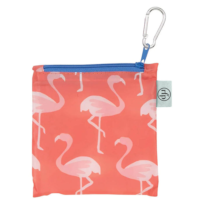 Pink Flamingos blu Reusable Shopping Bag