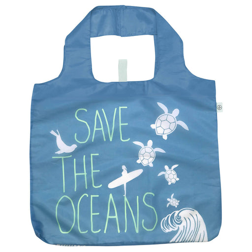 Save the Ocean blu Reusable Shopping Bag