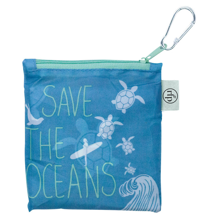 Save the Ocean blu Reusable Shopping Bag