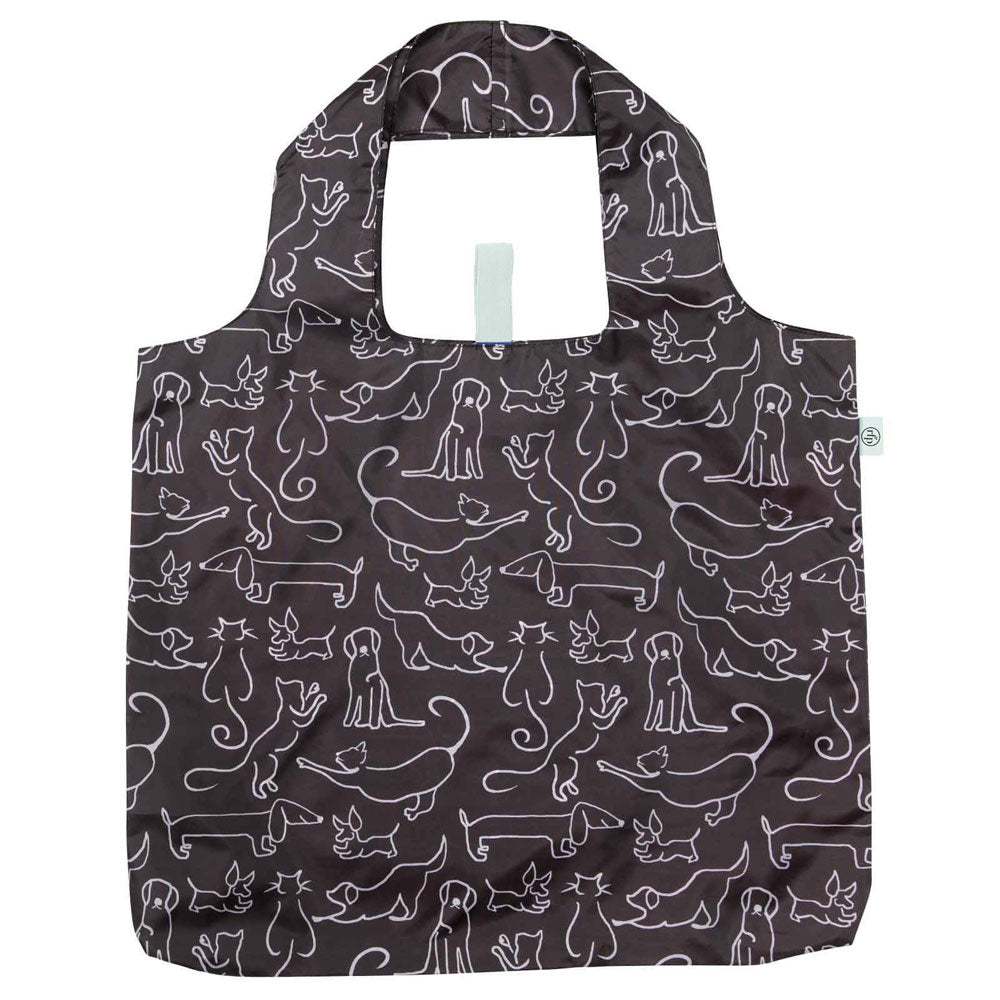 Dog And Cat blu Reusable Shopping Bag