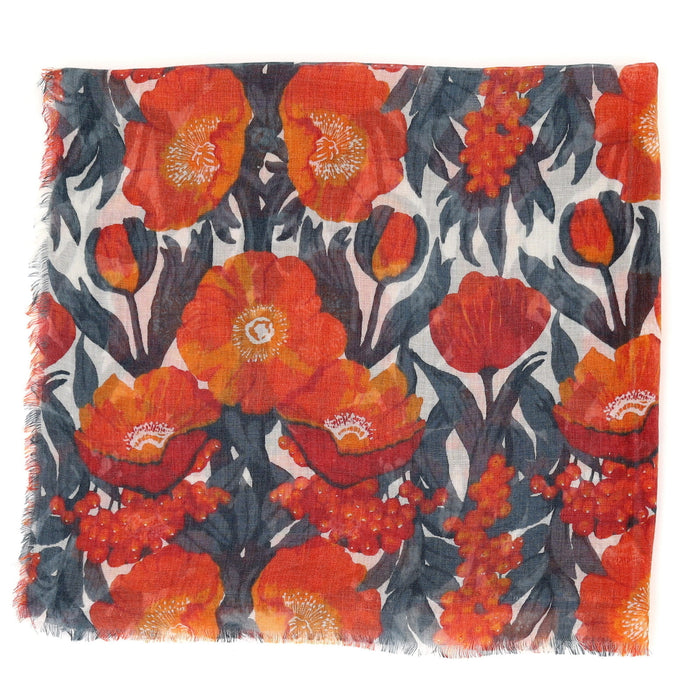 ICELANDIC POPPIES RED Featherweight Scarf