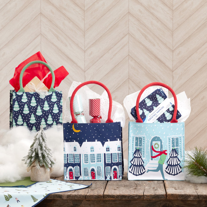 WINTER TREES Itsy Bitsy Reusable Gift Bag Tote