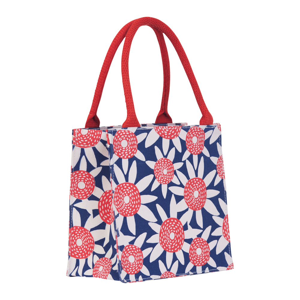 STRAW SUNFLOWER RED Itsy Bitsy Reusable Gift Bag Tote