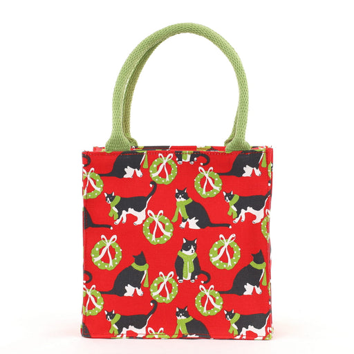 Holiday Kitties Itsy Bitsy Reusable Gift Bag Tote