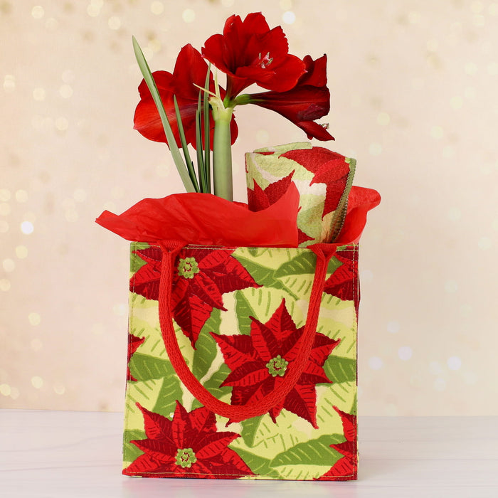Poinsettia Reusable Itsy Bitsy Gift Bag