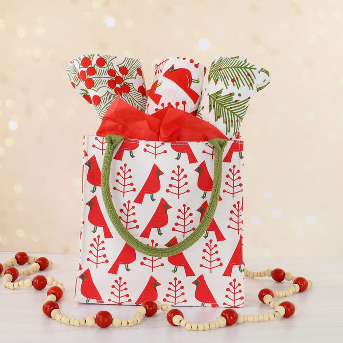 Cardinal & Tree Reusable Itsy Bitsy Gift Bag