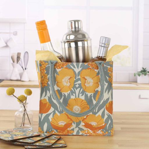 Icelandic Poppies Gold Itsy Bitsy Reusable Gift Bag Tote