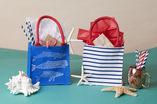 BATEAU STRIPE NAVY Itsy Bitsy Reusable Gift Bag Tote
