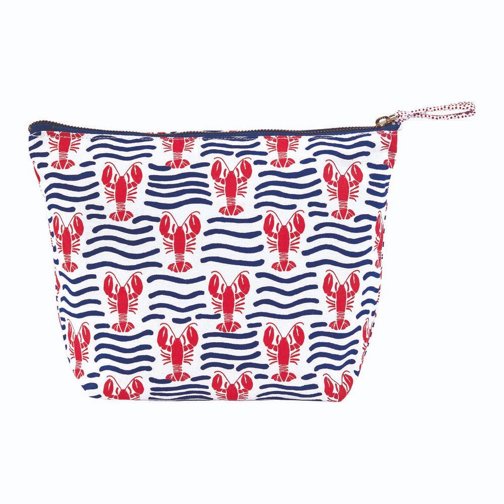 Lobster Waves Large Canvas Pouch